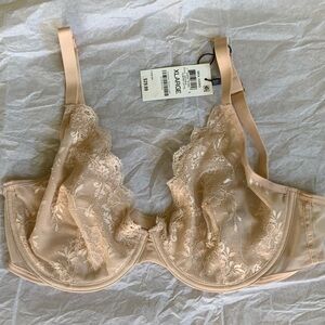 INC International Concepts Lace Underwire Bra in cream beige X-Large NWT!